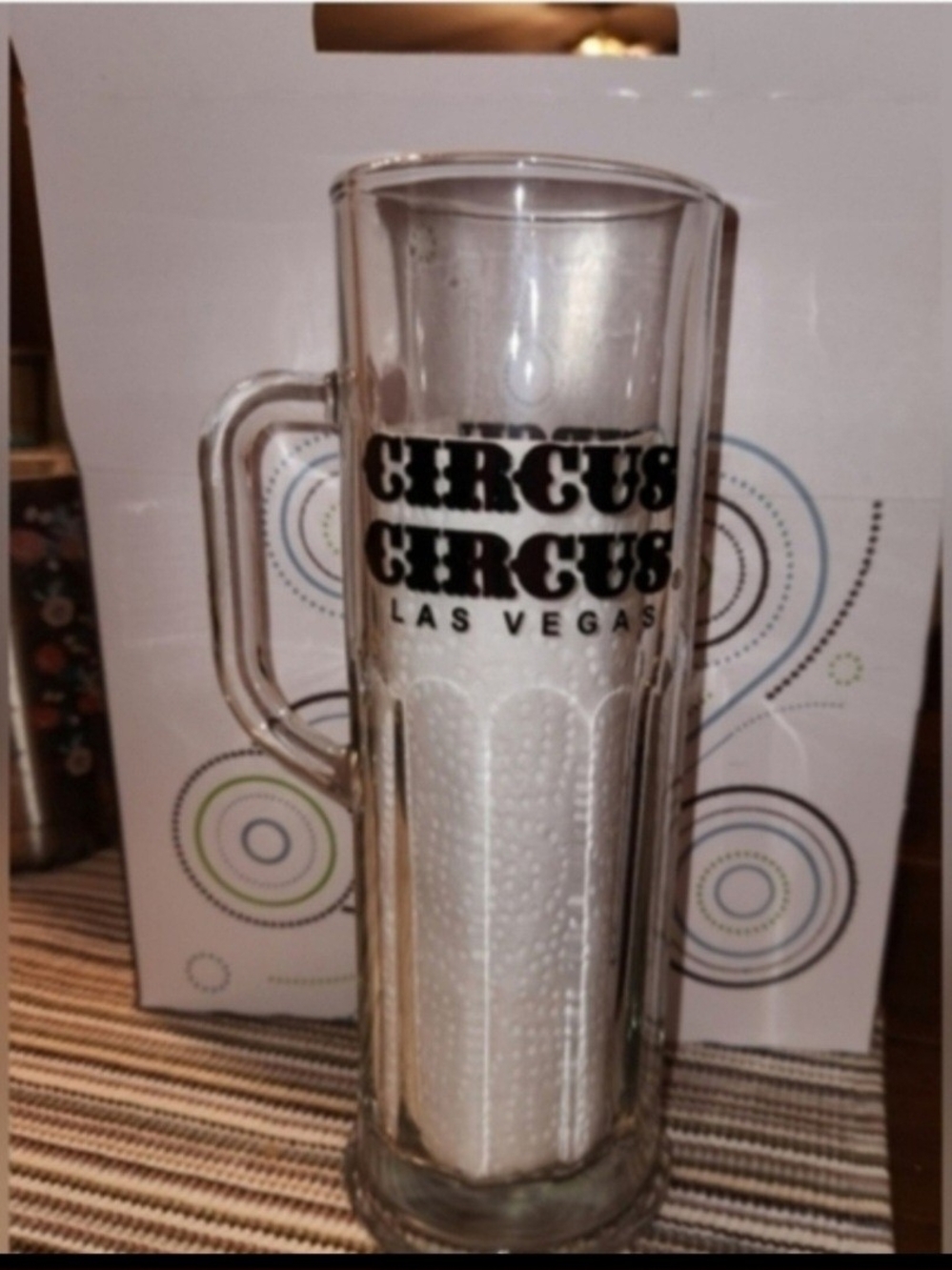 Circus Circus Las Vegas Tall Glass Beer Mug